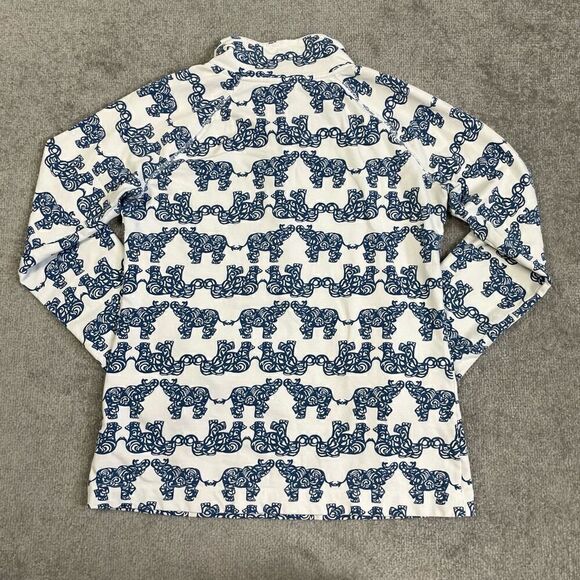 Lilly Pulitzer All Over Elephant Print Gold Button Pullover Sweatshirt Size S - Picture 4 of 5
